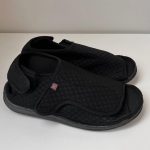 Diabetic Shoes Plain Black Open Front side